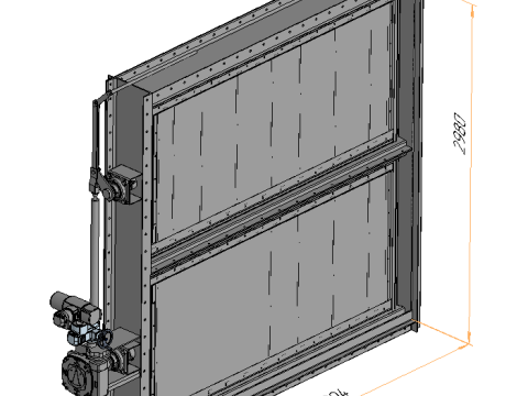 Flue gas valves 3000x3000mm 3D Model