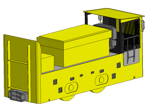 Mine battery electric locomotive ARP7T 7 3D Model
