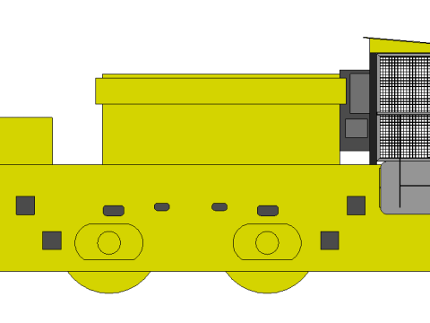 Mine battery electric locomotive ARP7T 7 3D Model