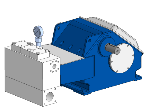 High Pressure Triplex Plunger Pump 3D Model