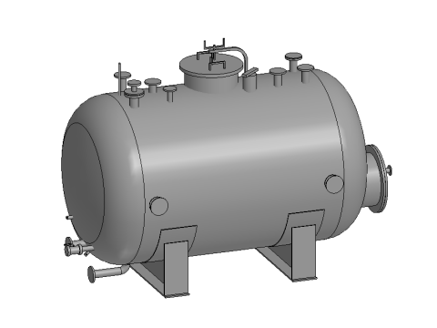 Industrial horizontal storage tank V10m3 3D मॉडल