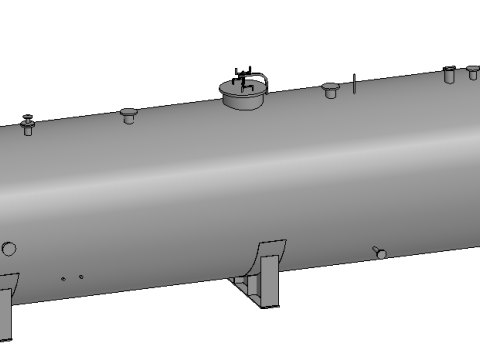 Industrial horizontal storage tank V80m3 3D मॉडल