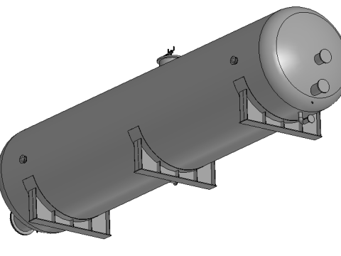 Industrial horizontal storage tank V80m3 3D-Modell