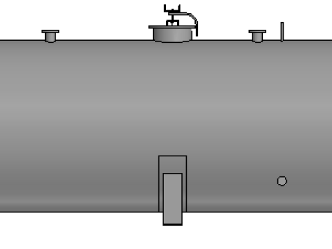 Industrial horizontal storage tank V80m3 3D-Modell