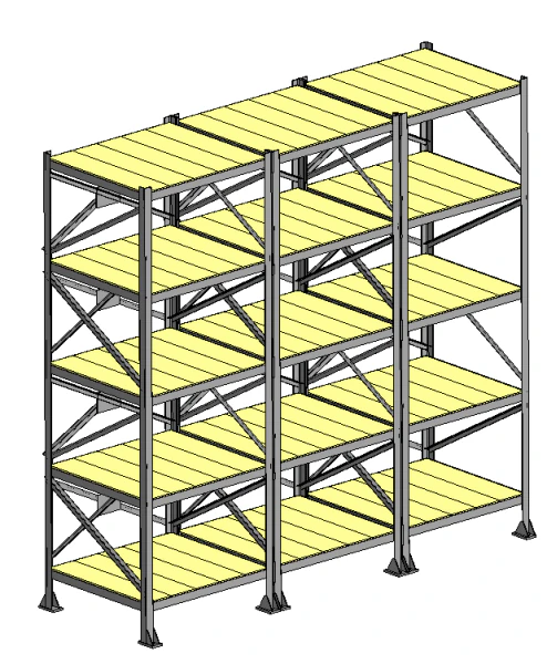 Three-section shelving 3D Model .c4d .max .obj .3ds .fbx .stl .blend 