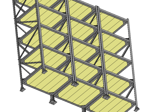 Three-section shelving Modello 3D