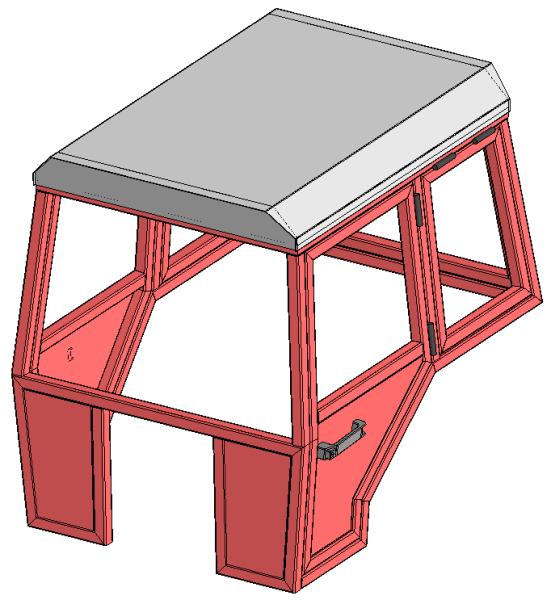 Frame of mini tractor cabin 3D Model .c4d .max .obj .3ds .fbx .stl .blend 