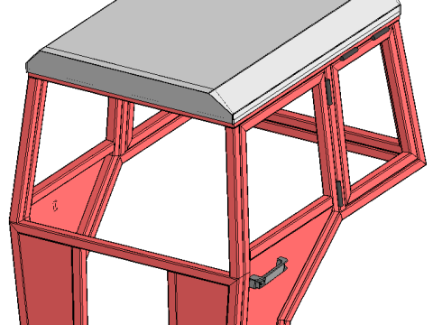 Frame of mini tractor cabin Modèle 3D