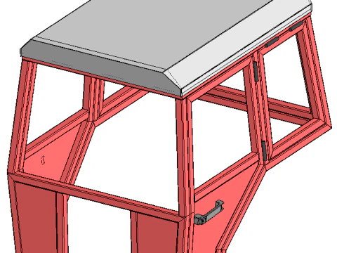 小型拖拉机驾驶室框架 3D 模型