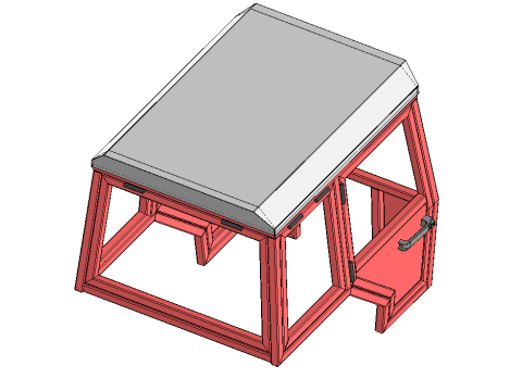 Frame of mini tractor cabin 3D Model