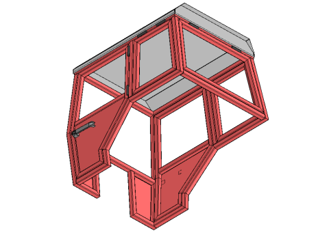 Frame of mini tractor cabin 3D Model