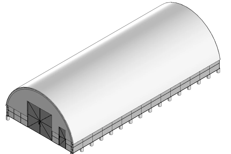 Hangar tent 3D Model .c4d .max .obj .3ds .fbx .stl .blend 