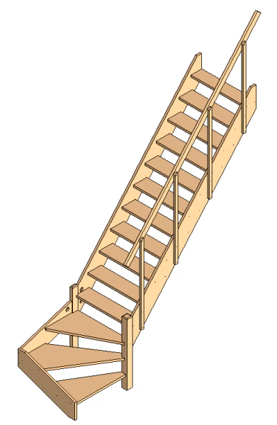 Wooden staircase 02 3D Model .c4d .max .obj .3ds .fbx .stl .blend 