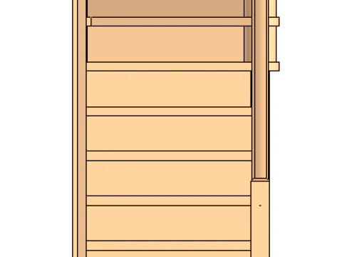 Wooden staircase 03 3D Model