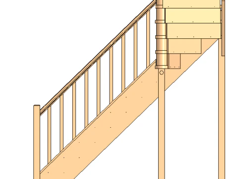 Wooden staircase 03 3D Model