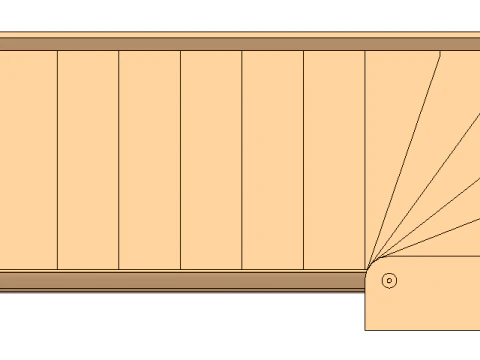 Wooden staircase 03 3D Model
