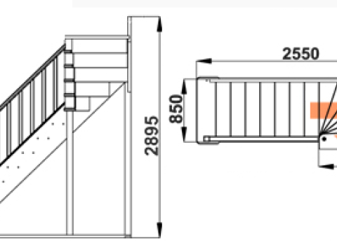 Wooden staircase 03 3D 模型