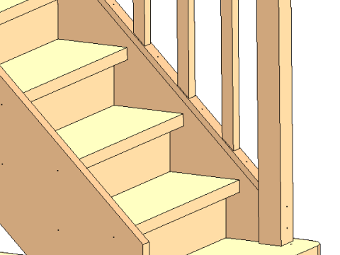 Wooden staircase 03 3D 模型