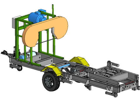Mobile Band Sawmill 3D Model