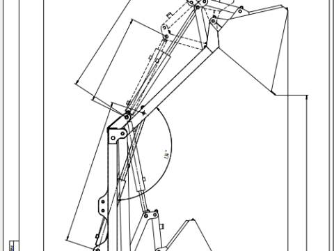 Loader on tractor Technical Drawing 3D 모델