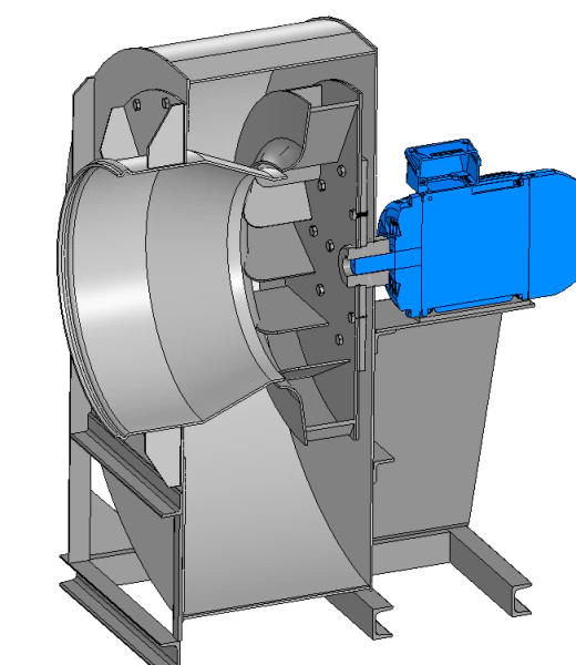 Industrial centrifugal fan 3D Model .c4d .max .obj .3ds .fbx .stl .blend 