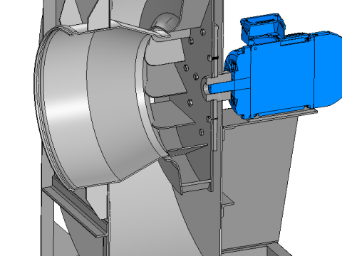 Industrial centrifugal fan Model 3D