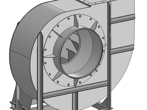 Przemysłowy wentylator odśrodkowy Model 3D