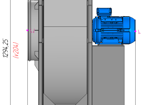 Przemysłowy wentylator odśrodkowy Model 3D