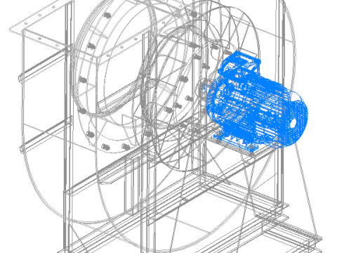 Industrial centrifugal fan 3D Model