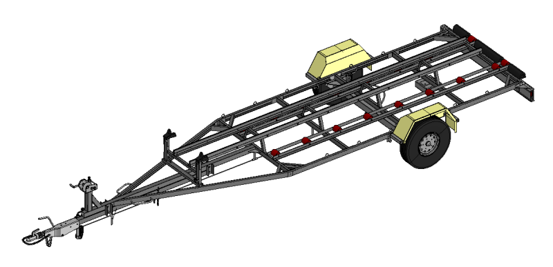 Boat Trailer 3D Модель .c4d .max .obj .3ds .fbx .stl .blend
