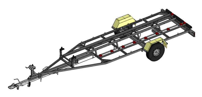 Boat Trailer 3D Model .c4d .max .obj .3ds .fbx .stl .blend