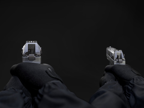 Handgun Udav 9x21 Low-poly 3D Model