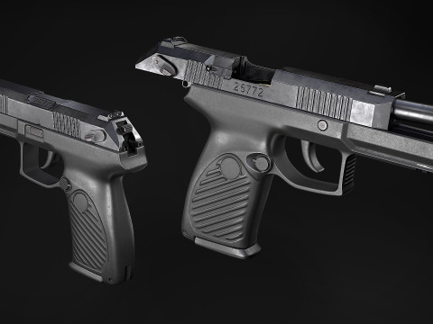 Handgun Udav 9x21 Low-poly 3D Model