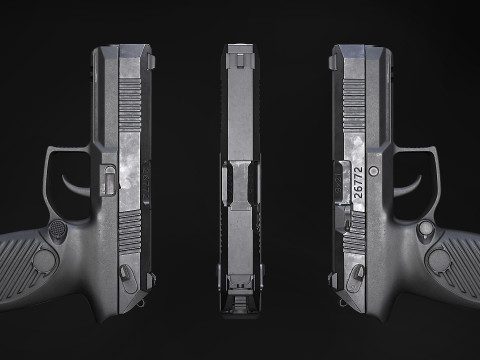 Handgun Udav 9x21 Low-poly 3D Model