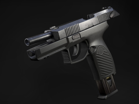 Handgun Udav 9x21 Low-poly 3D Model