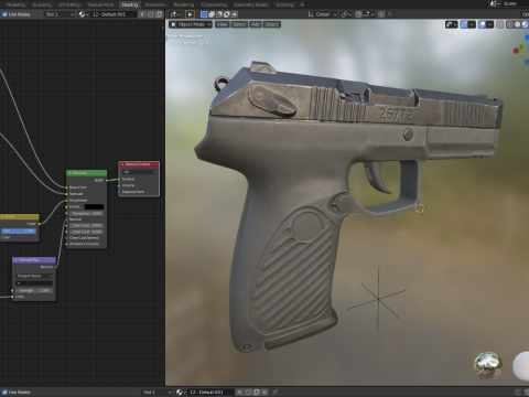 Handgun Udav 9x21 Low-poly 3D Model
