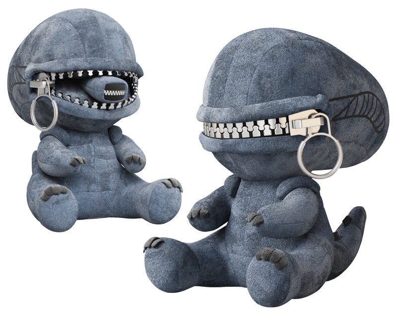 Xenomorph Plush Toy Model 3D .c4d .max .obj .3ds .fbx .stl .blend 