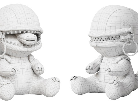 Xenomorph Plush Toy Model 3D