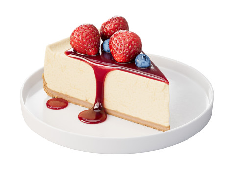 New York Cheesecake with Berries and Syrup Modèle 3D