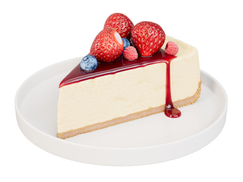 New York Cheesecake with Berries and Syrup Modelo 3D