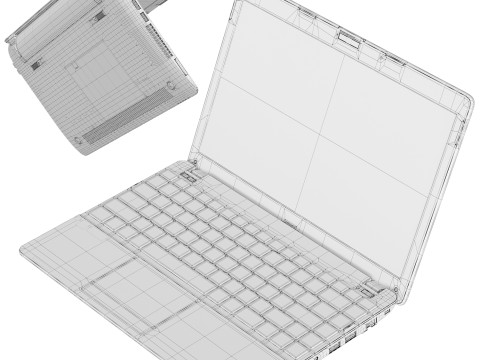 Asus Eee-pc 1215n Laptop Notebook Modelo 3D