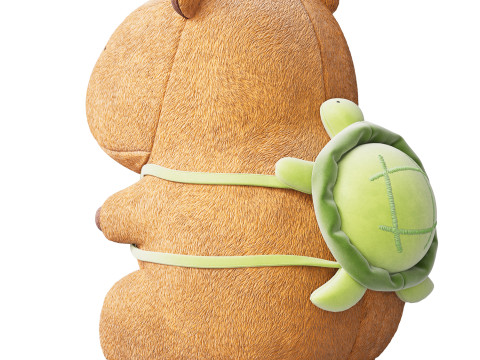 Soft toy Capybara with a turtle backpack Model 3D