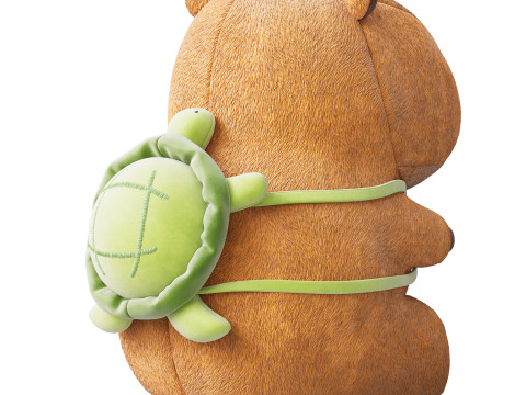 Soft toy Capybara with a turtle backpack Model 3D