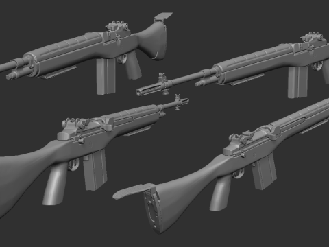M14 rifle Modelo de impresión 3D