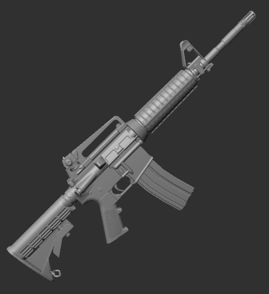 M4 assault rifle Modèles 3D en vedette .c4d .max .obj .3ds .fbx .stl .blend