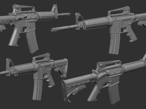 M4 assault rifle Modèles 3D en vedette