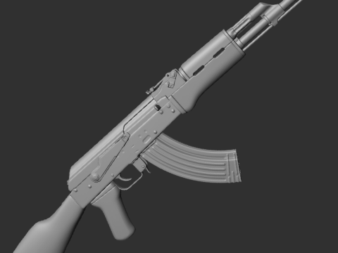 Ak 47 Rifle 3D Print Model