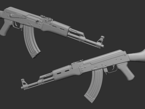 Ak 47 Rifle 3D Print Model