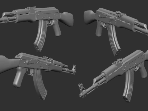 Ak 47 Rifle 3D Print Model