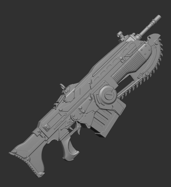 Lancer Assault Rifle Gears of War 3D Принт Модель .c4d .max .obj .3ds .fbx .stl .blend